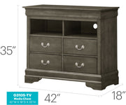 Louis Phillipe - Media Storage Unit Timeless - R&R Furniture Gallery (Fountain Valley, CA)