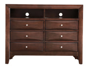 Glory Furniture Marilla media chest with storage drawers and modern wood finish, ideal for living room entertainment setup.