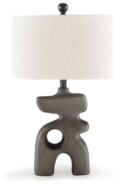 Danacy - Paper Table Lamp - Distressed Black - R&R Furniture Gallery (Fountain Valley, CA)