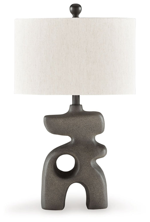 Danacy - Paper Table Lamp - Distressed Black - R&R Furniture Gallery (Fountain Valley, CA)