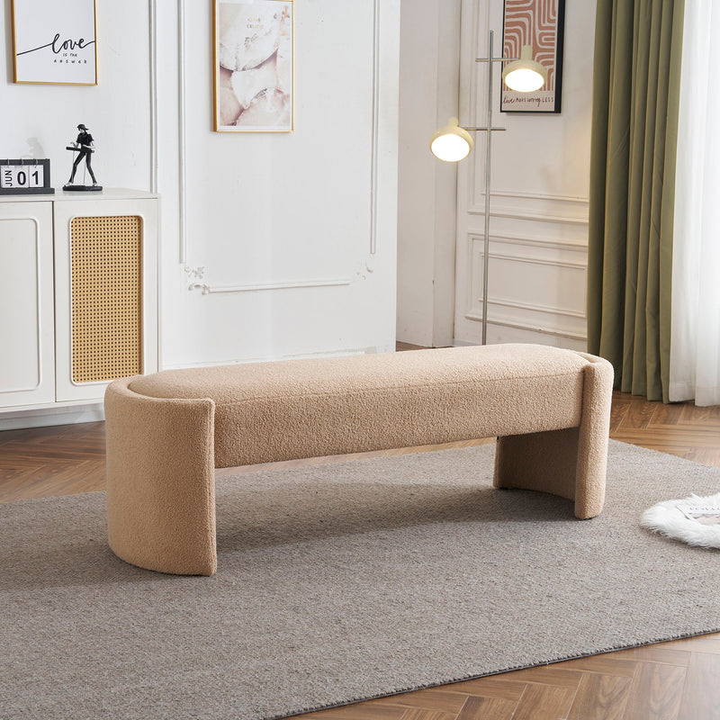 Simple Long Ottoman Bench - Light Camel - R&R Furniture Gallery (Fountain Valley, CA)