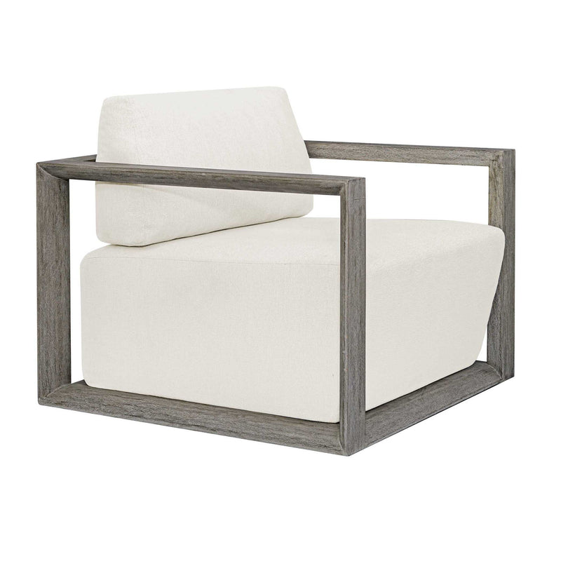 Remsen - Outdoor Lounge Chair - Dark Gray / White