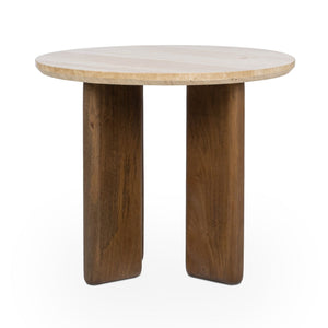 Idella - Travertine Round Table - R&R Furniture Gallery (Fountain Valley, CA)
