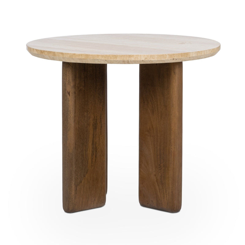 Idella - Travertine Round Table - R&R Furniture Gallery (Fountain Valley, CA)