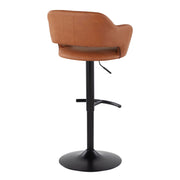 Set of two Lumi Source Margarite contemporary adjustable barstools with swivel seats and rounded T footrest, modern seating for bar or counter.