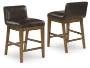 Cabalynn - Upholstered Barstool (Set of 2) - Two-tone Brown - R&R Furniture Gallery (Fountain Valley, CA)