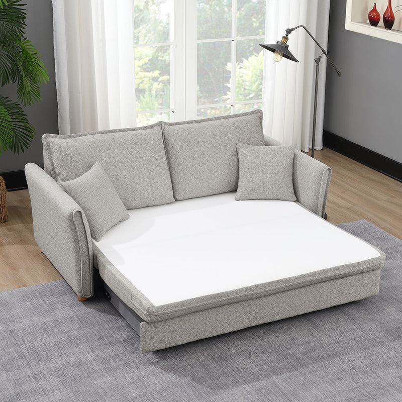 Oran - Sofa With Sleeper - Gray Chenille - R&R Furniture Gallery (Fountain Valley, CA)