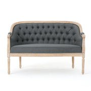 French Country Chesterfield Style Tufted Loveseat - R&R Furniture Gallery (Fountain Valley, CA)