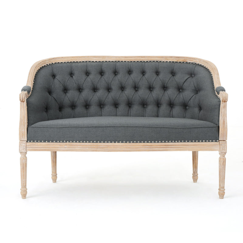 French Country Chesterfield Style Tufted Loveseat - R&R Furniture Gallery (Fountain Valley, CA)