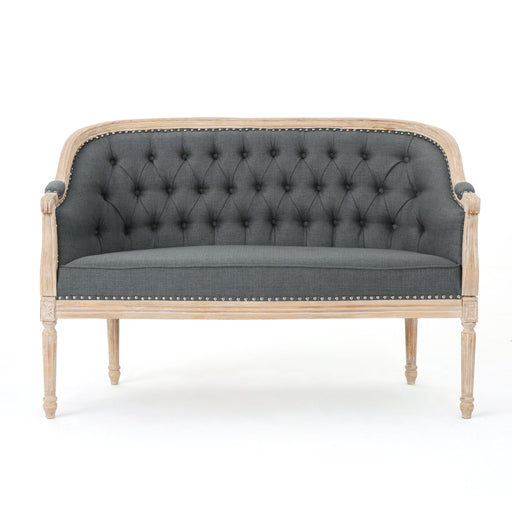 French Country Chesterfield Style Tufted Loveseat - R&R Furniture Gallery (Fountain Valley, CA)