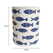 Tempest - Indoor / Outdoor Ceramic Table - Blue Fish - R&R Furniture Gallery (Fountain Valley, CA)