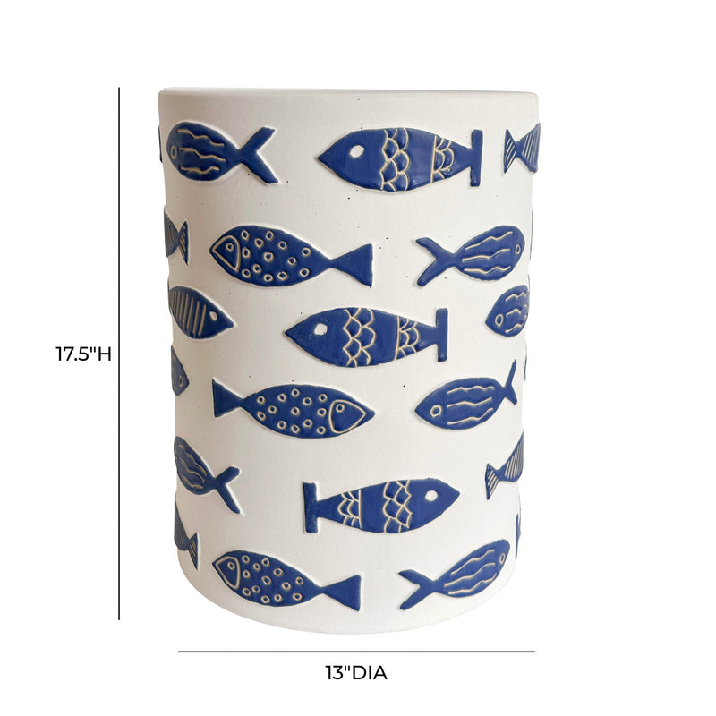 Tempest - Indoor / Outdoor Ceramic Table - Blue Fish - R&R Furniture Gallery (Fountain Valley, CA)