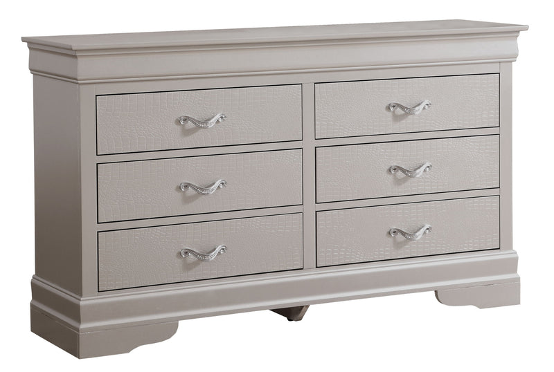 Glory Furniture Lorana dresser with multiple drawers, sleek wood finish, and modern storage design.
