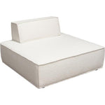 Cara Square Modular Lounger in Ivory Boucle Fabric w/ Moveable, Non-Skid Backrest