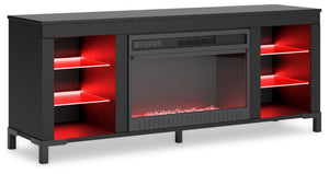 Cayberry - TV Stand With Fireplace - Black - R&R Furniture Gallery (Fountain Valley, CA)