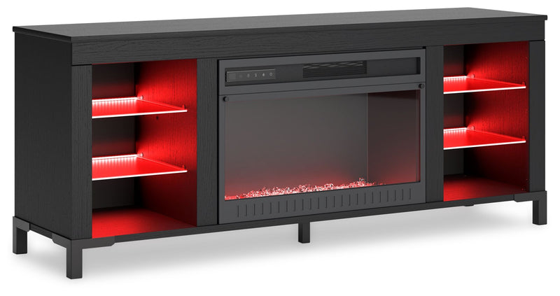 Cayberry - TV Stand With Fireplace - Black - R&R Furniture Gallery (Fountain Valley, CA)