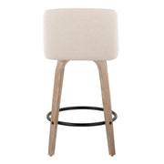 Toriano - Contemporary Fixed-Height Counter Stool & Swivel With Round Footrest (Set of 2) - R&R Furniture Gallery (Fountain Valley, CA)