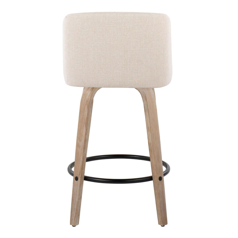 Toriano - Contemporary Fixed-Height Counter Stool & Swivel With Round Footrest (Set of 2) - R&R Furniture Gallery (Fountain Valley, CA)