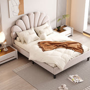Upholstered Platform Bed With Flower Pattern Headboard - R&R Furniture Gallery (Fountain Valley, CA)