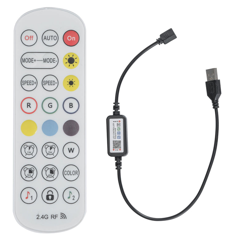 Full Size Loft Bed Frame With Storage Shelf And LED Light - Black