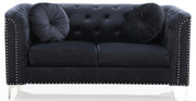 Stylish sloped arm loveseat by Glory Furniture, stationary sofa with modern design and plush cushions for comfortable seating.