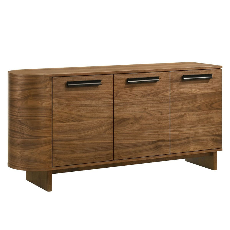 ACME Kyree Walnut server with sleek wood finish, featuring multiple compartments and modern design for home or office use.