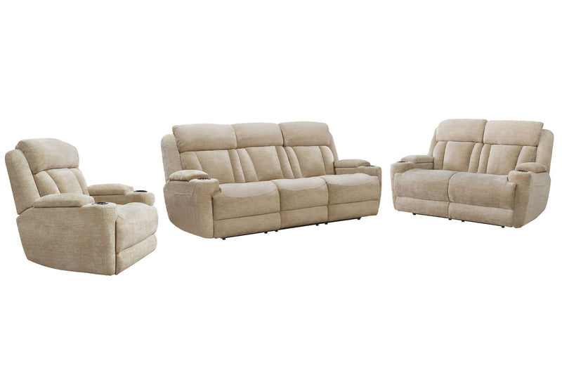 Parker Living Dalton 3-piece power reclining sofa set with plush cushions and modern design for a stylish living room.