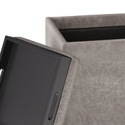 Rockwood - Upholstered Cube Storage Ottoman With Tray - R&R Furniture Gallery (Fountain Valley, CA)