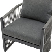 Modern Curved Aluminum Lounge Chair With Stylish Rope Weave Design And Cushioned Comfort For Outdoor - R&R Furniture Gallery (Fountain Valley, CA)