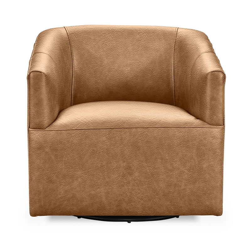 Classic Home Vernon swivel chair with cushioned seat and armrests, showcasing a stylish, modern design in a cozy living space.