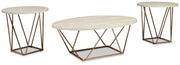 Tarica - Occasional Table Set (Set of 3) - White / Metallic - R&R Furniture Gallery (Fountain Valley, CA)