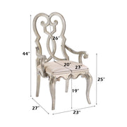 Esteban - Arm Chair (Set of 2) - Ivory Velvet & Antique Champagne - R&R Furniture Gallery (Fountain Valley, CA)