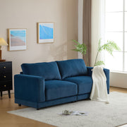 Modern Square Arm Sofa With Soft Fabric Upholstery, Deep Cushions - R&R Furniture Gallery (Fountain Valley, CA)
