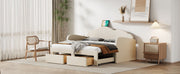 Upholstered Daybed With Cloud-Shaped Backrest, Trundle & 2 Drawers And USB Ports - R&R Furniture Gallery (Fountain Valley, CA)