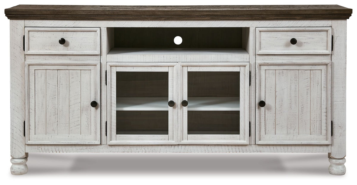 Havalance - Extra Large TV Stand - 4 Doors - Brown / Beige - R&R Furniture Gallery (Fountain Valley, CA)