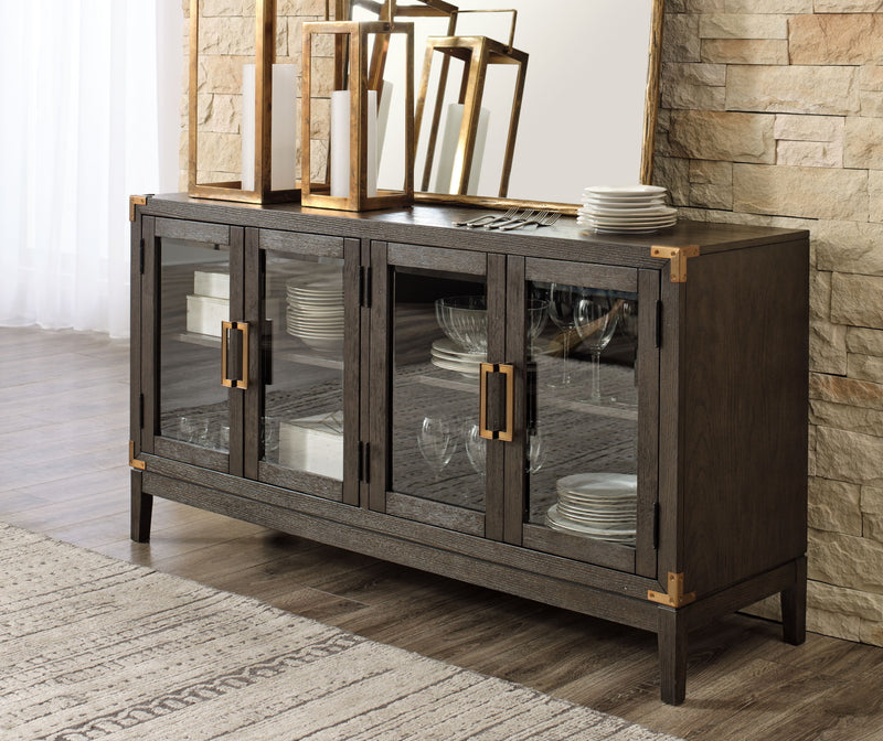 Burkhaus - Dining Room Server - Dark Brown - R&R Furniture Gallery (Fountain Valley, CA)