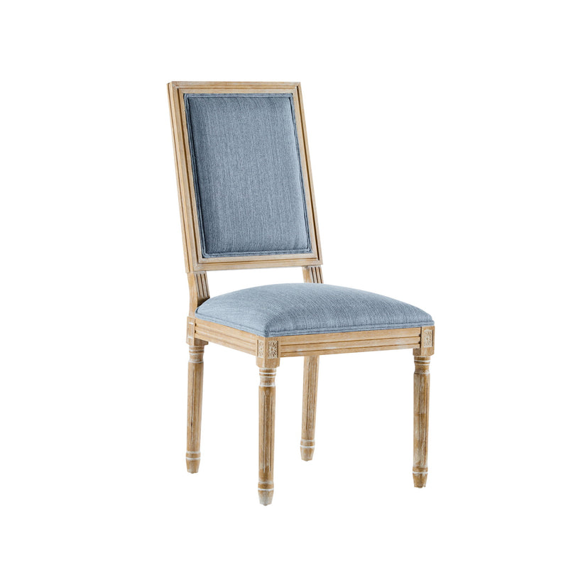 French Country Style Dining Chair With Upholstered Seating And Fluted Legs - R&R Furniture Gallery (Fountain Valley, CA)