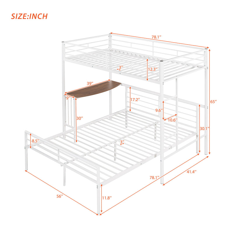 Bunk Bed With Desk, Ladder And Quality Slats For Bedroom - R&R Furniture Gallery (Fountain Valley, CA)