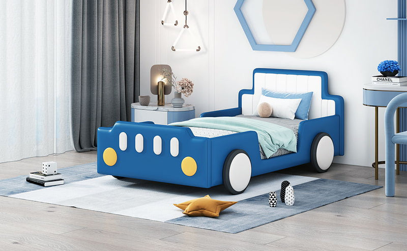 Race Car Shaped Platform Bed With Wheels - R&R Furniture Gallery (Fountain Valley, CA)