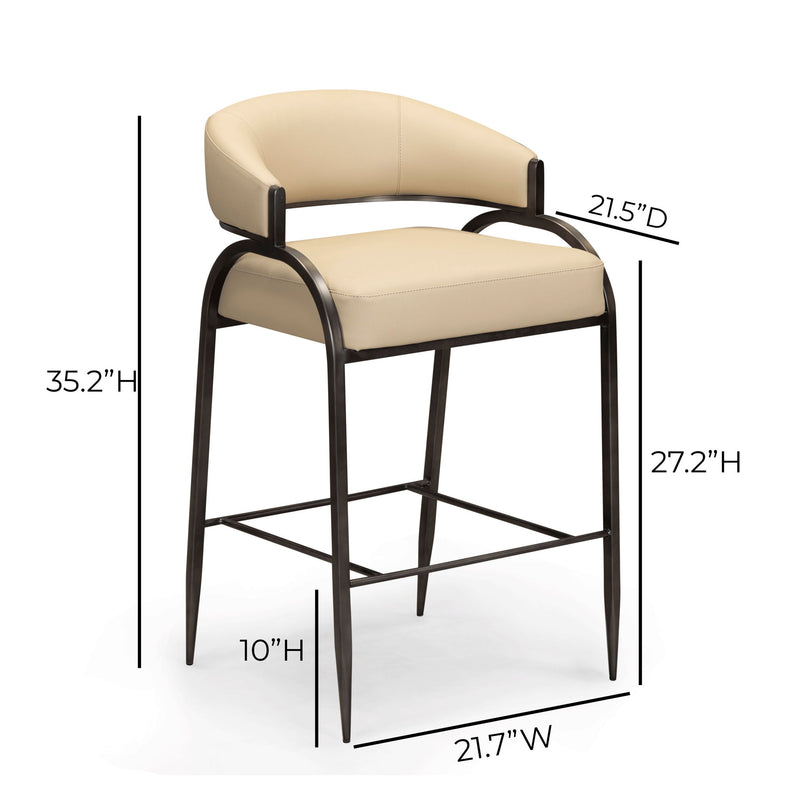 Tatum - Performance Vegan Leather Counter Stool - Taupe - R&R Furniture Gallery (Fountain Valley, CA)