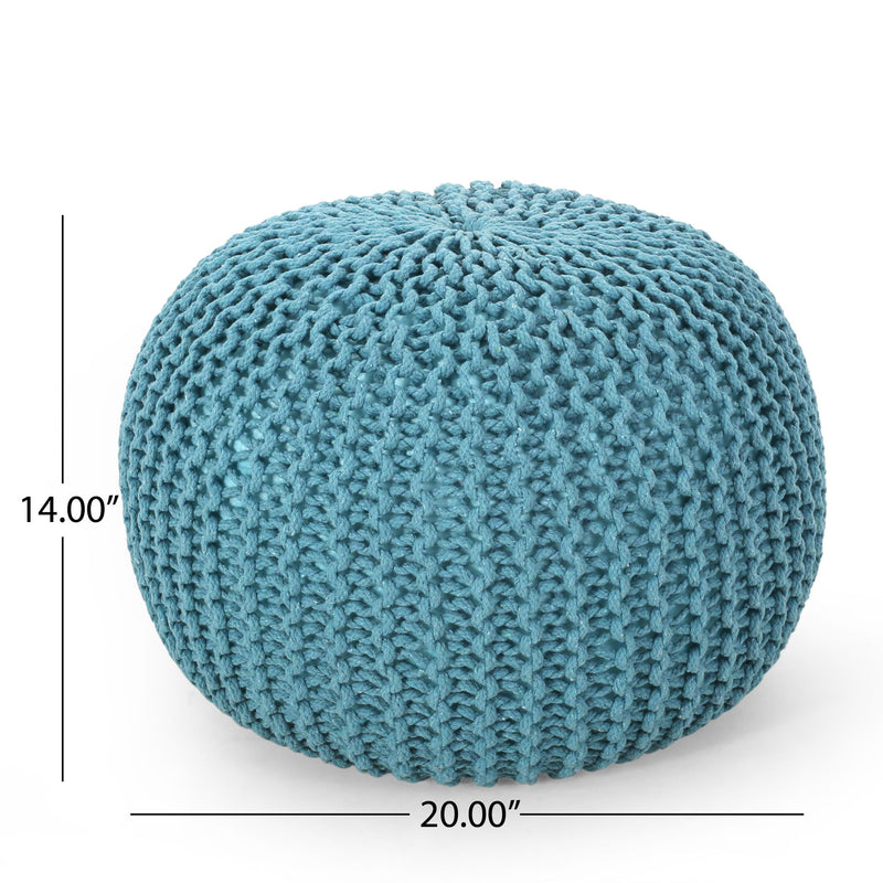 Moro - Knitted Round Pouf With Pumpkin Shape - R&R Furniture Gallery (Fountain Valley, CA)