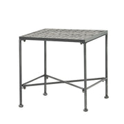 Outdoor Square Side Table With X Shaped Iron Frame - Black - R&R Furniture Gallery (Fountain Valley, CA)