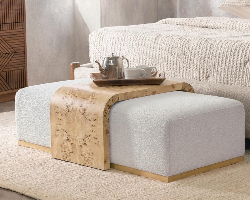 Kenan - Rectangle Ottoman Coffee Table - Creamy Ivory - R&R Furniture Gallery (Fountain Valley, CA)