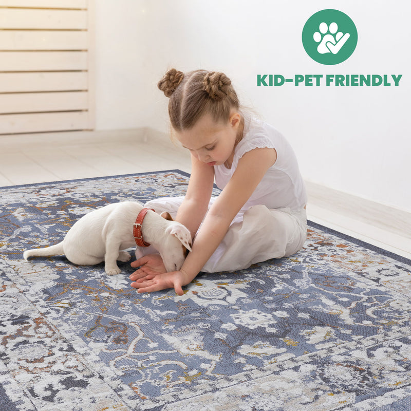 Payas - 6' X 9' Traditional Area Rug - Blue - R&R Furniture Gallery (Fountain Valley, CA)