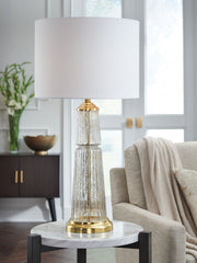 Bakersboro - Glass Table Lamp - Clear / Gold Finish - R&R Furniture Gallery (Fountain Valley, CA)