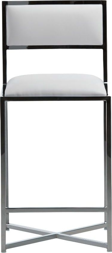 Amalfi X-Base Counter Stool in White Leather