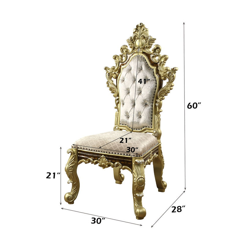 Desiderius - Side Chair (Set of 2) - Antique Gold & Hand-Painted Brown - R&R Furniture Gallery (Fountain Valley, CA)