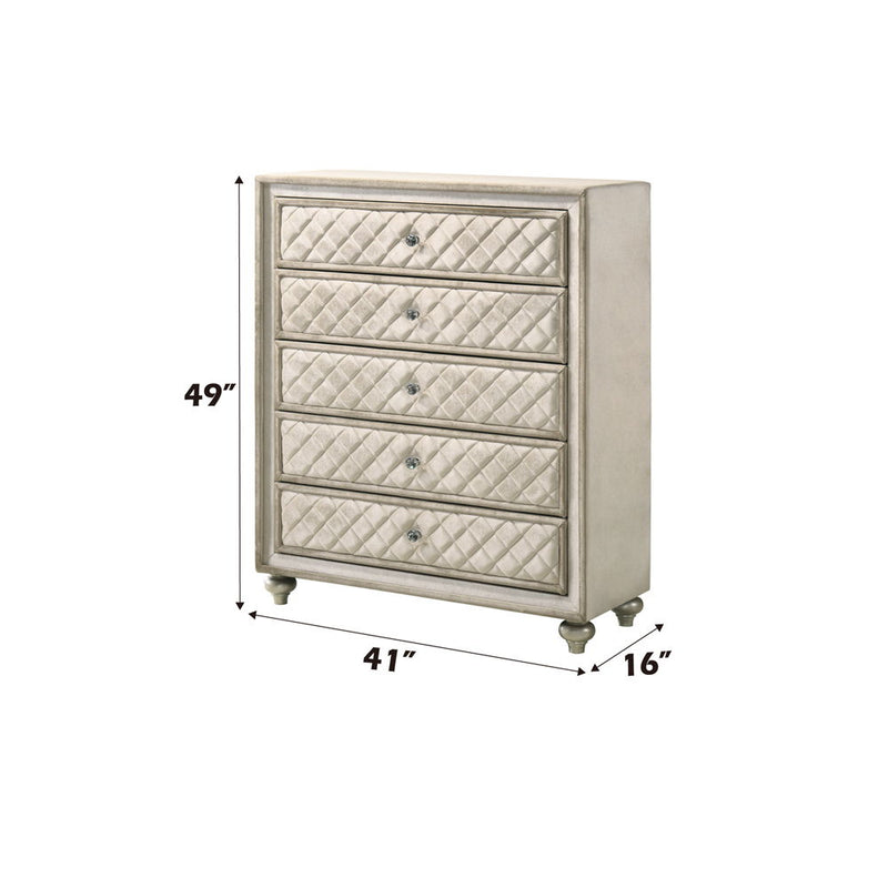 Lucienne - Chest - Beige Velvet - R&R Furniture Gallery (Fountain Valley, CA)