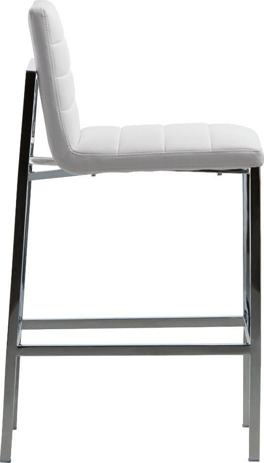 Amalfi Metal Back Bar Stool in White Leather