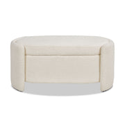 Fuji - Oval Storage Bench, Upholstered - Ivory White - R&R Furniture Gallery (Fountain Valley, CA)